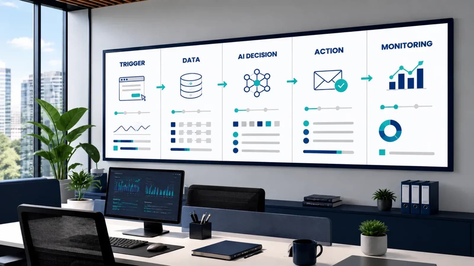 Illustration: How AI Automation Works Inside a Business